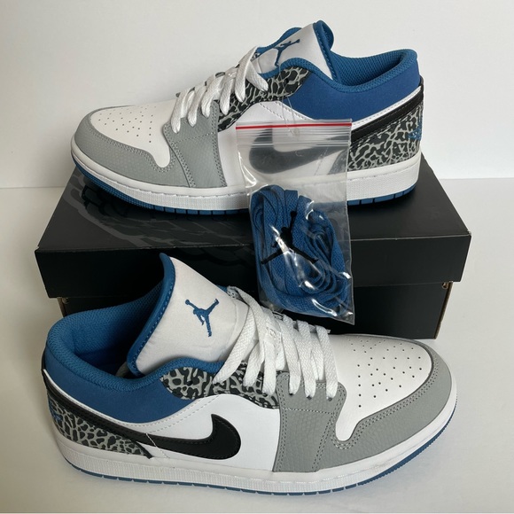 Air Jordan 1 Low SE True Blue Mens Size 8 Basketball Sneakers Shoes - Picture 1 of 14